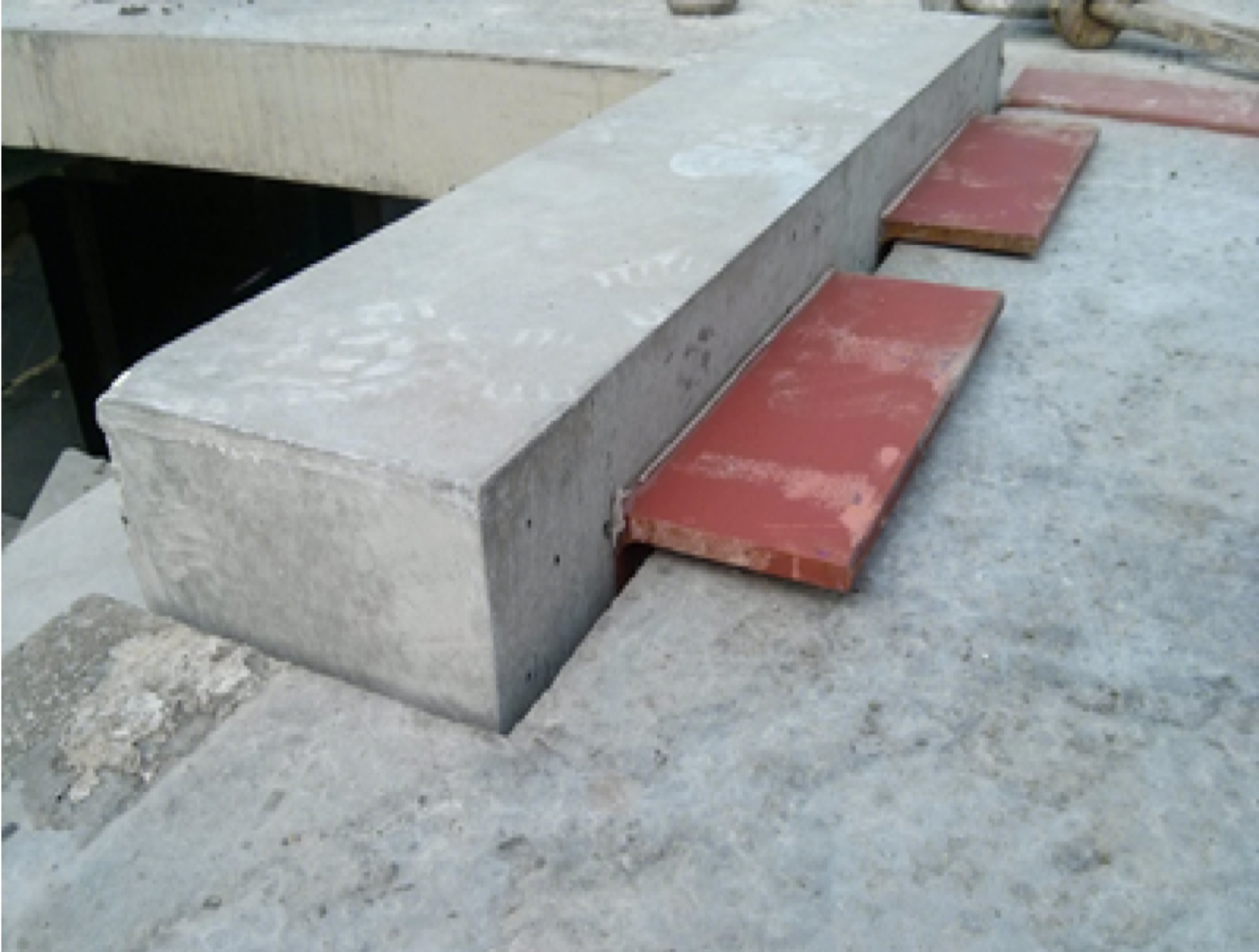 precast concrete stair with steel support at flight ends