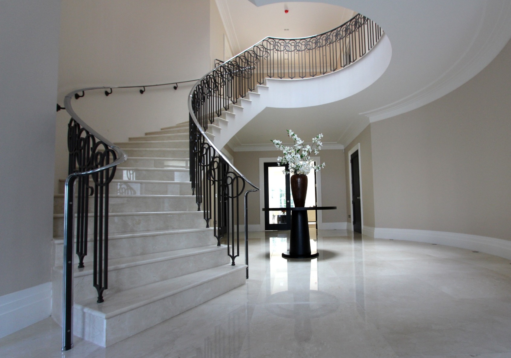 luxury precast concrete curved spiral helical stair staircase