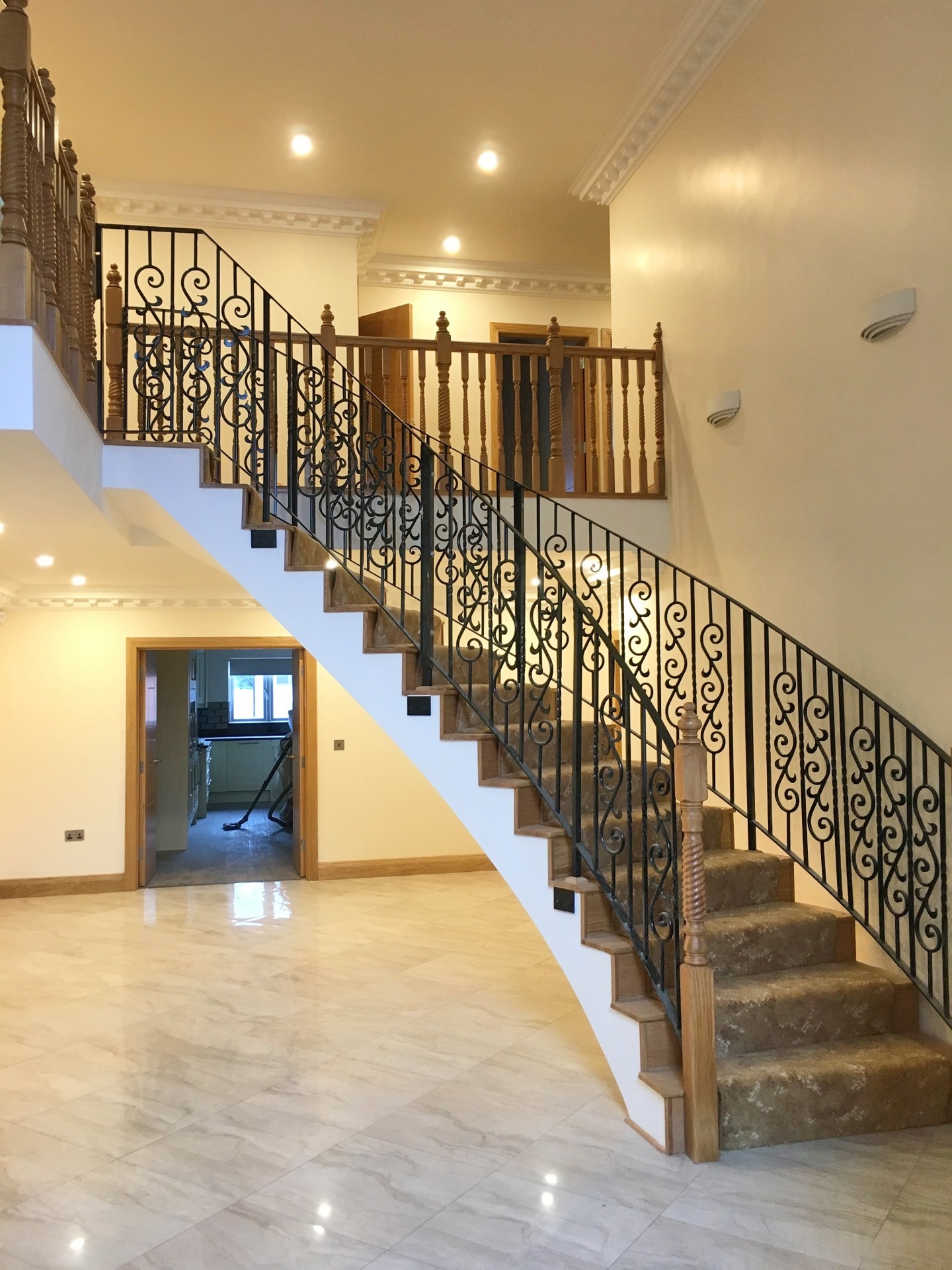 Finished curved stair - Precast Concrete stair design completed with elegant curve