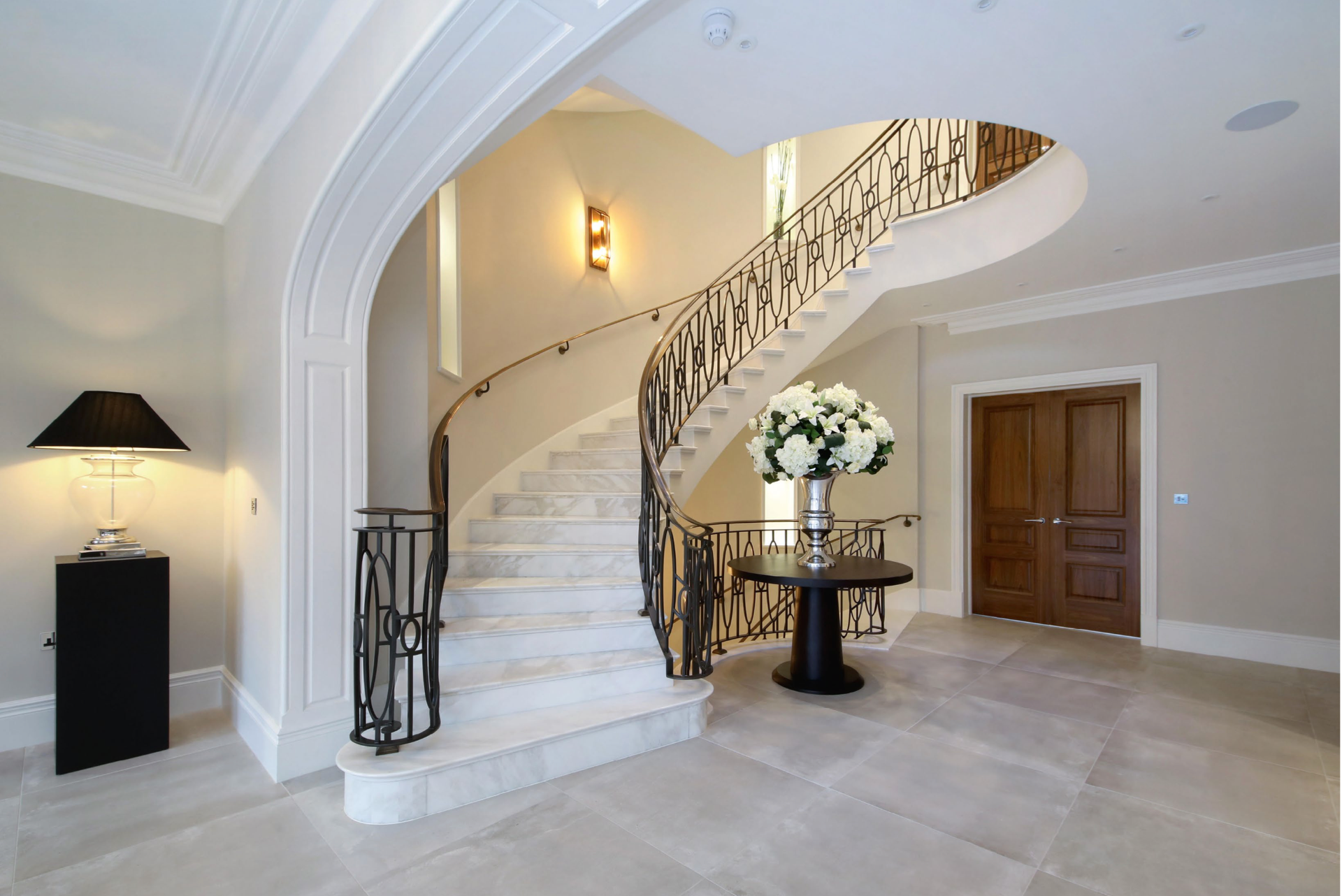 Kallisto helical precast stair finished in marble