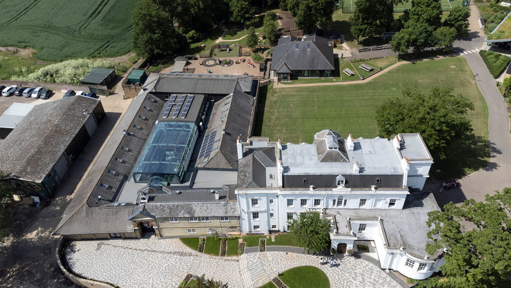 Aerial view of manor lodge school