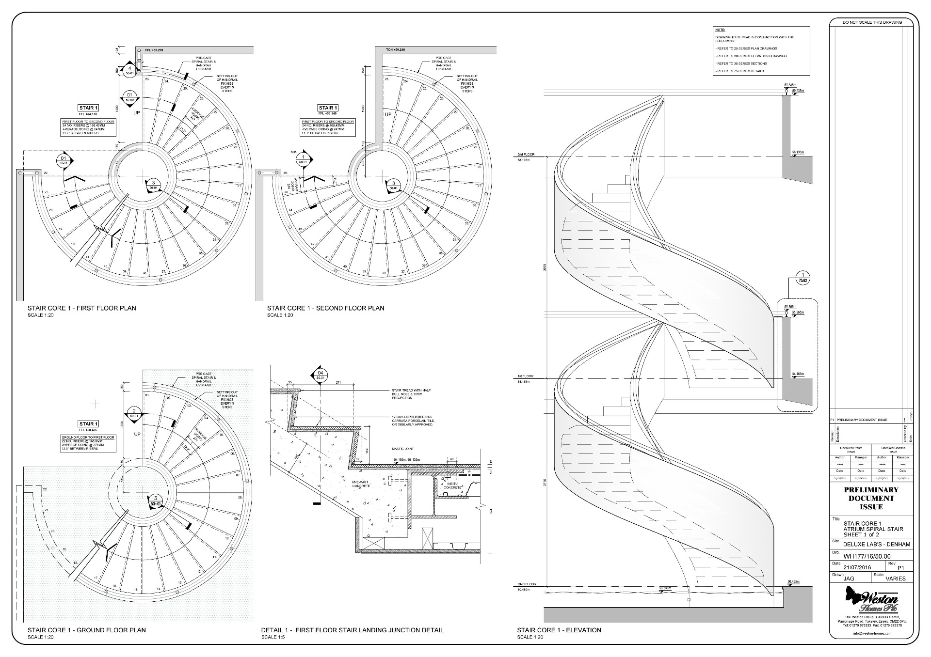 Denham Media Centre Spiral Staircase Design Drawing
