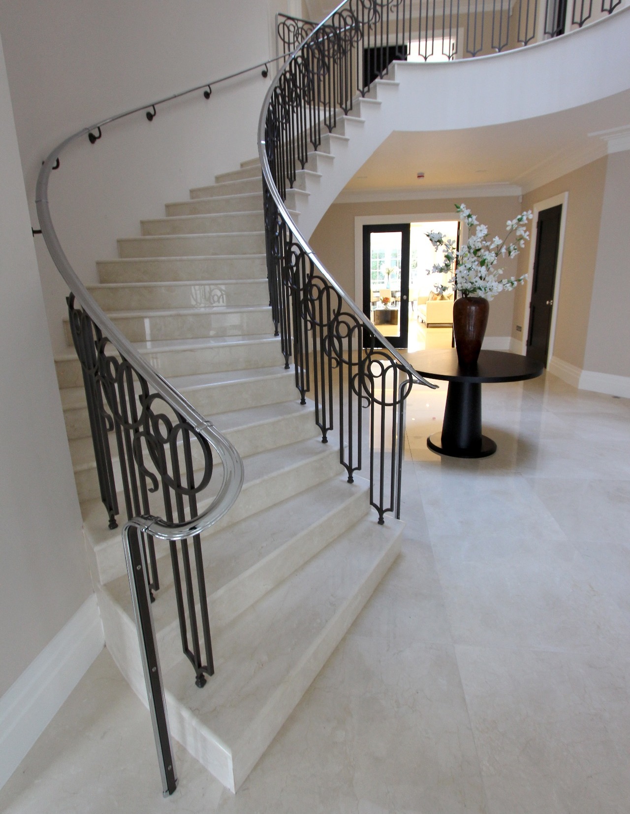 luxury curved spiral helical precast concrete stair staircase