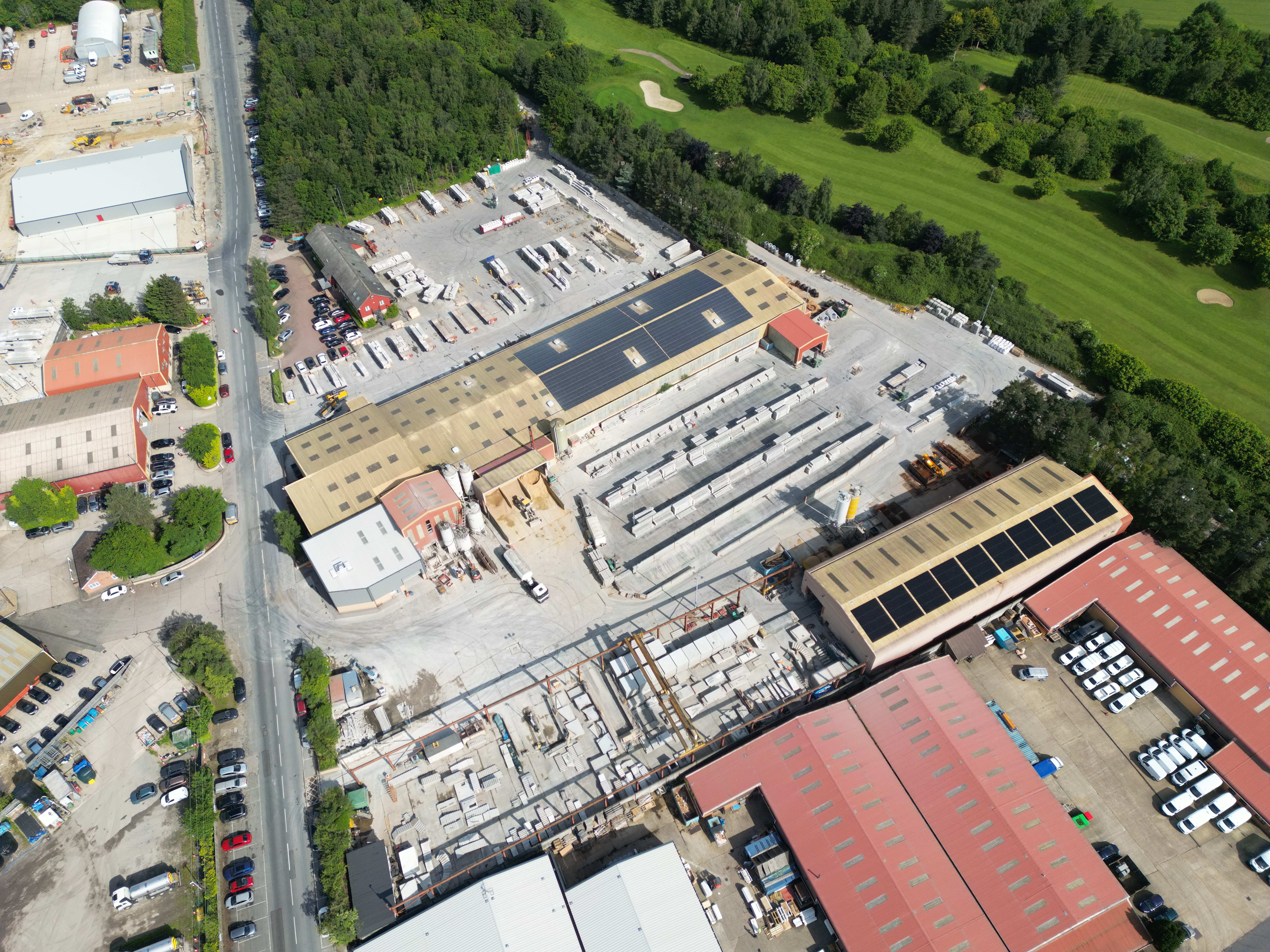 Milbank concrete products and kallisto factory with solar panels