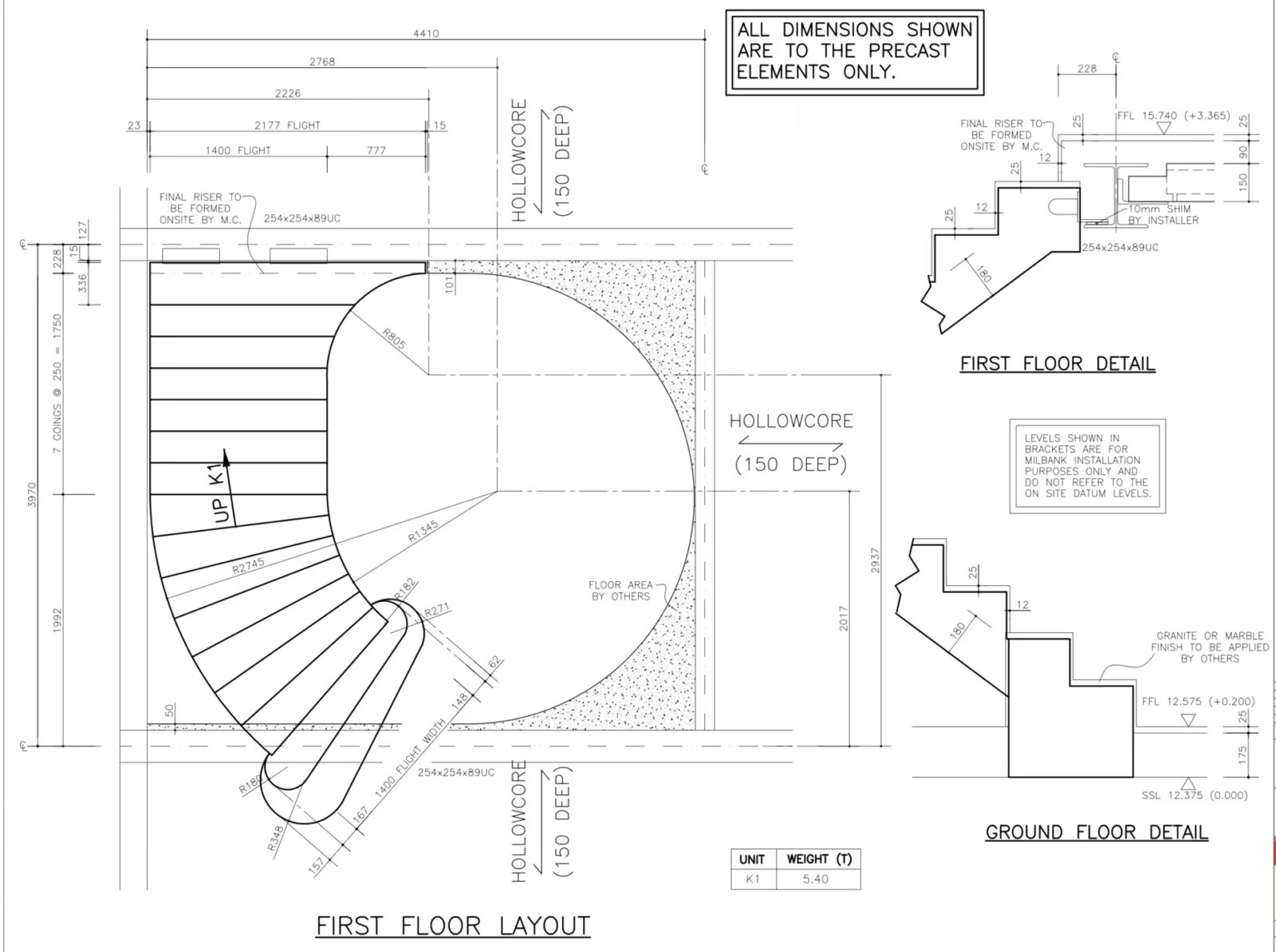Drawing plans for curved staircase with bullnose bottom step Dragon Ridge Surrey